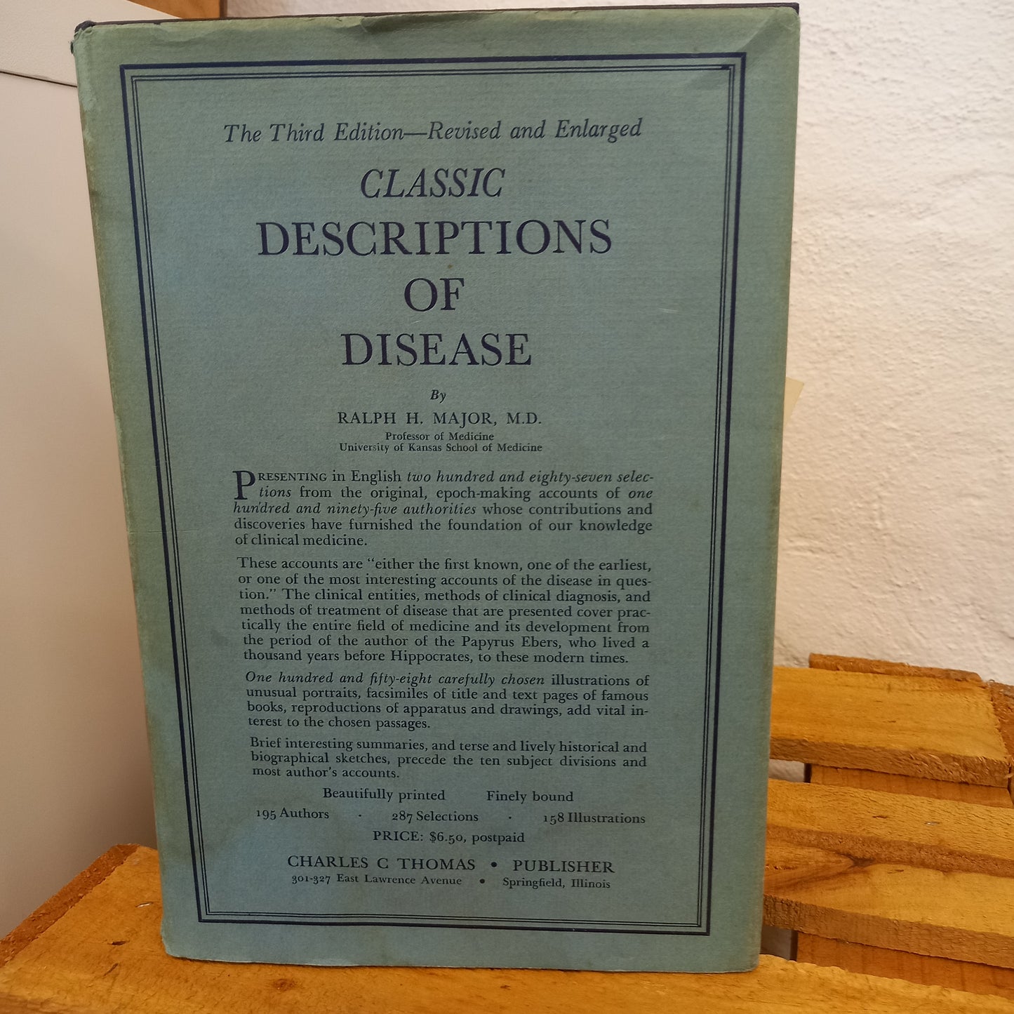 Classic Descriptions of Disease with Biographical Sketches of the Authors by Ralph H. Major (1945, Hardcover)-Book – Medical History / Biographical Reference-Tilbrook and Co