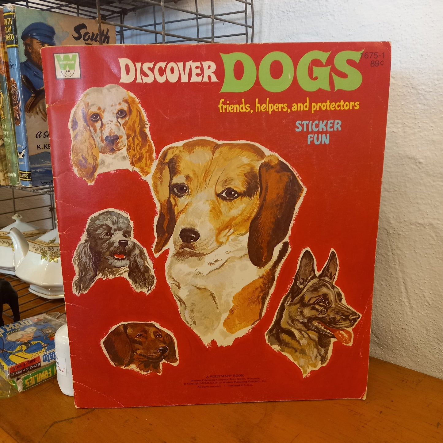 Discover Dogs Friends, helpers, and protectors Sticker Fun Book By Whitman Vintage Unused Children's Book-Book-Tilbrook and Co