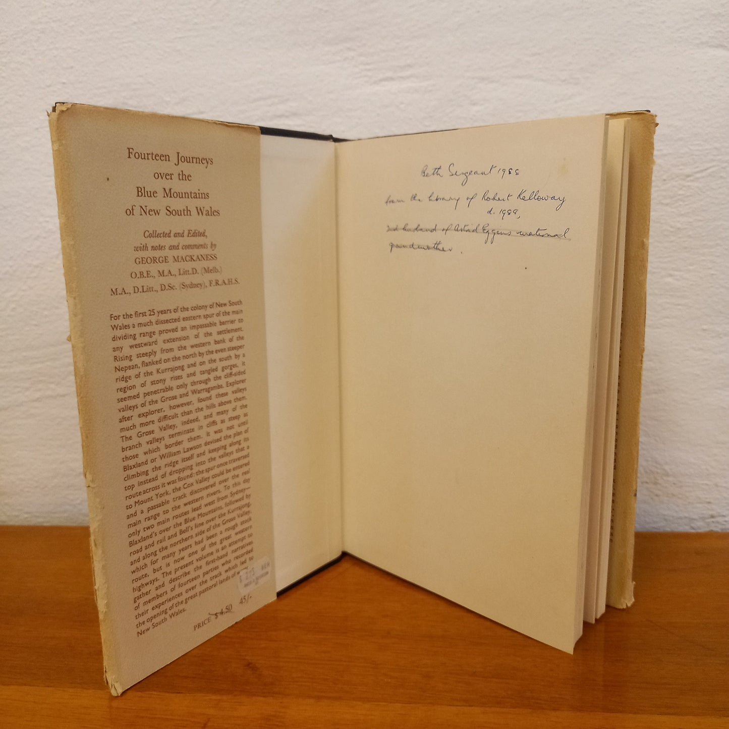 Fourteen Journeys over the Blue Mountains of New South Wales 1813-1841 collected and edited by George Mackaness-Book-Tilbrook and Co