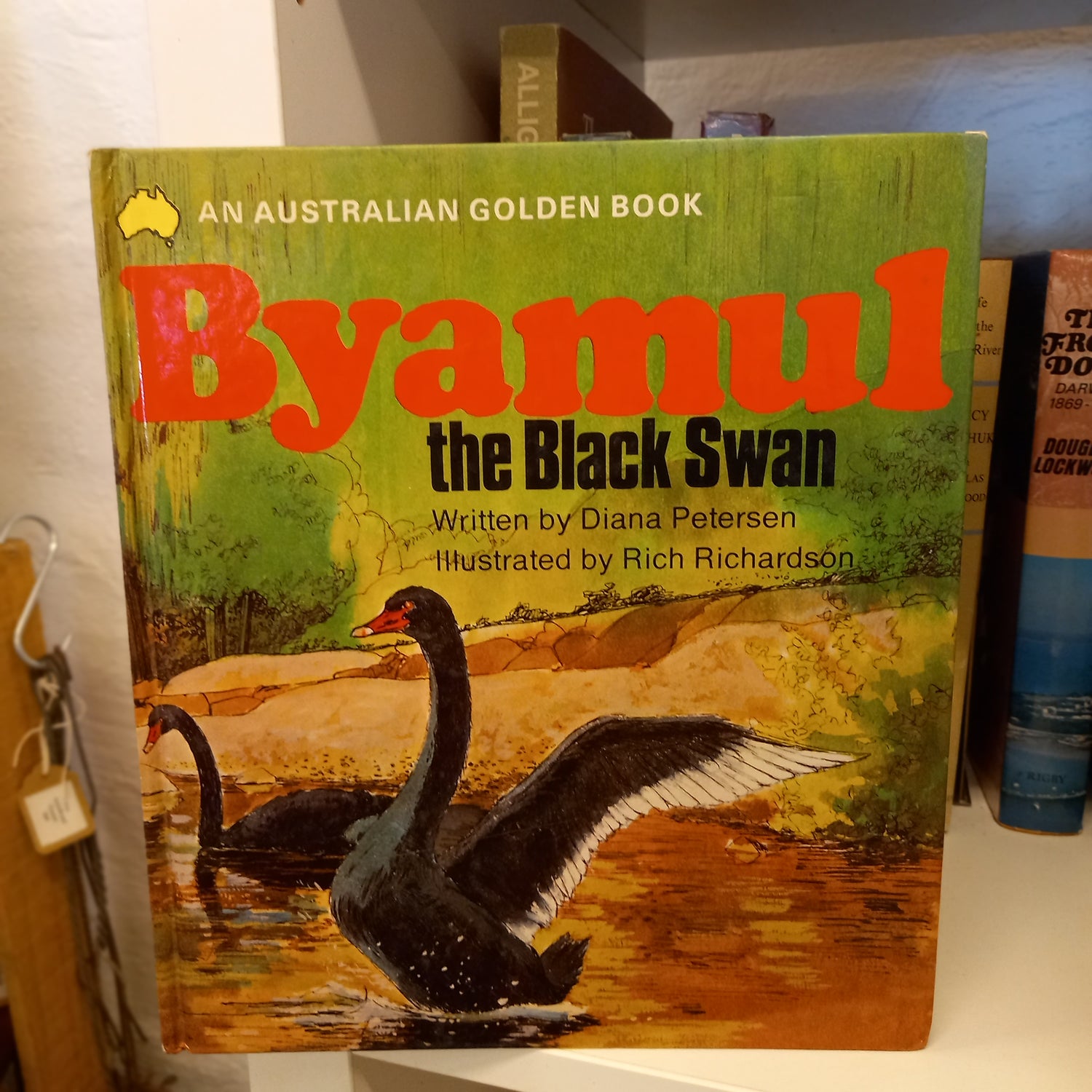 Byamul the Black Swan by Diana Petersen, illustrated by Rich Richardson, 1974 Golden Press Australian Golden Book hardcover children’s story.