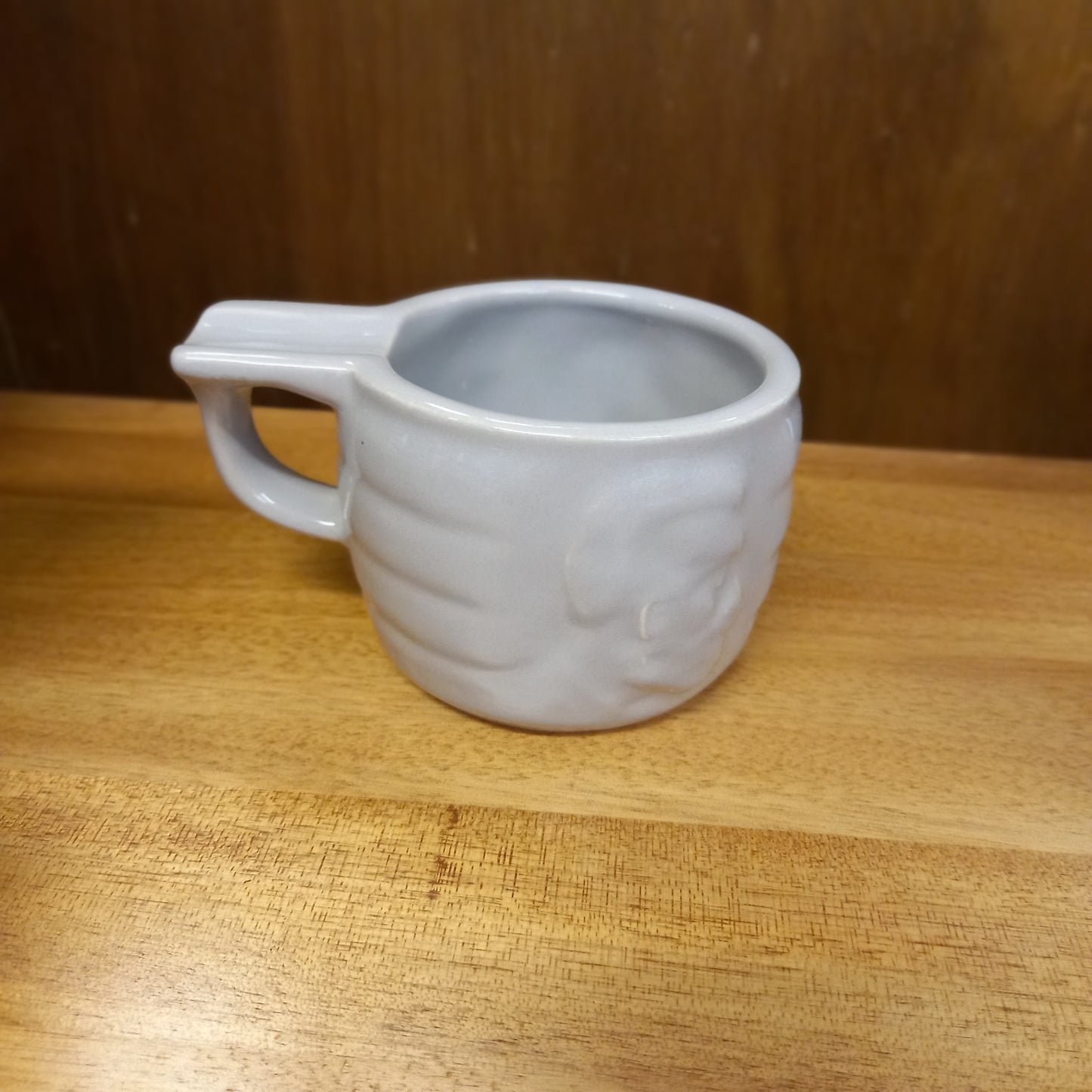Vintage Diana Ware Pottery Shaving Mug – Grey with Aboriginal Head Motif-Vintage shaving mug / Australian pottery-Tilbrook and Co