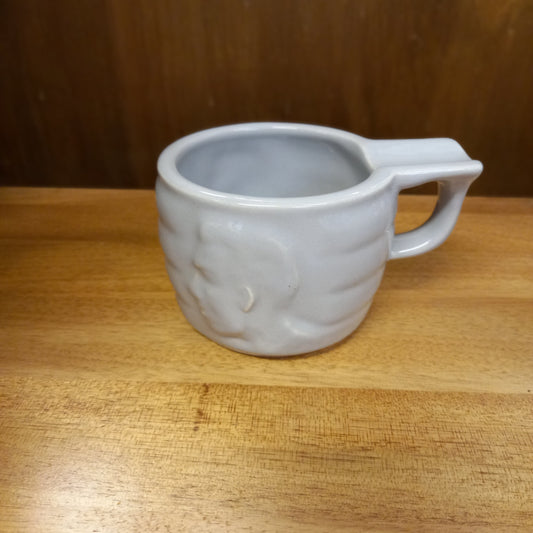 Vintage Diana Ware Pottery Shaving Mug – Grey with Aboriginal Head Motif-Vintage shaving mug / Australian pottery-Tilbrook and Co