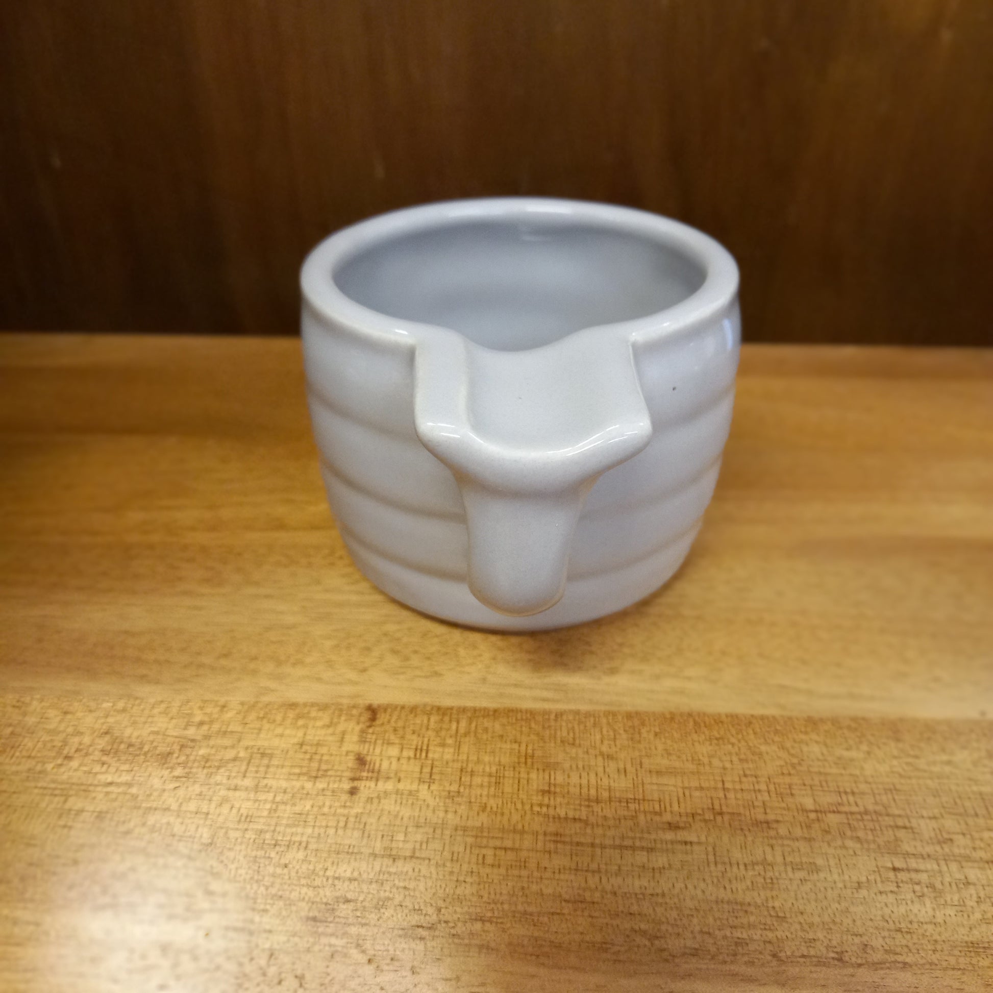 Vintage Diana Ware Pottery Shaving Mug – Grey with Aboriginal Head Motif-Vintage shaving mug / Australian pottery-Tilbrook and Co