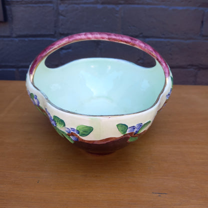 Maling Embossed Lustre Floral Bowl with Handle-Decor-Tilbrook and Co