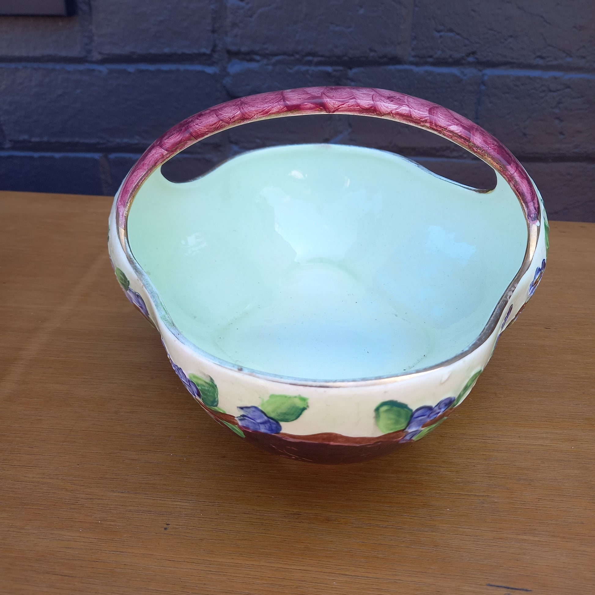 Maling Embossed Lustre Floral Bowl with Handle-Decor-Tilbrook and Co