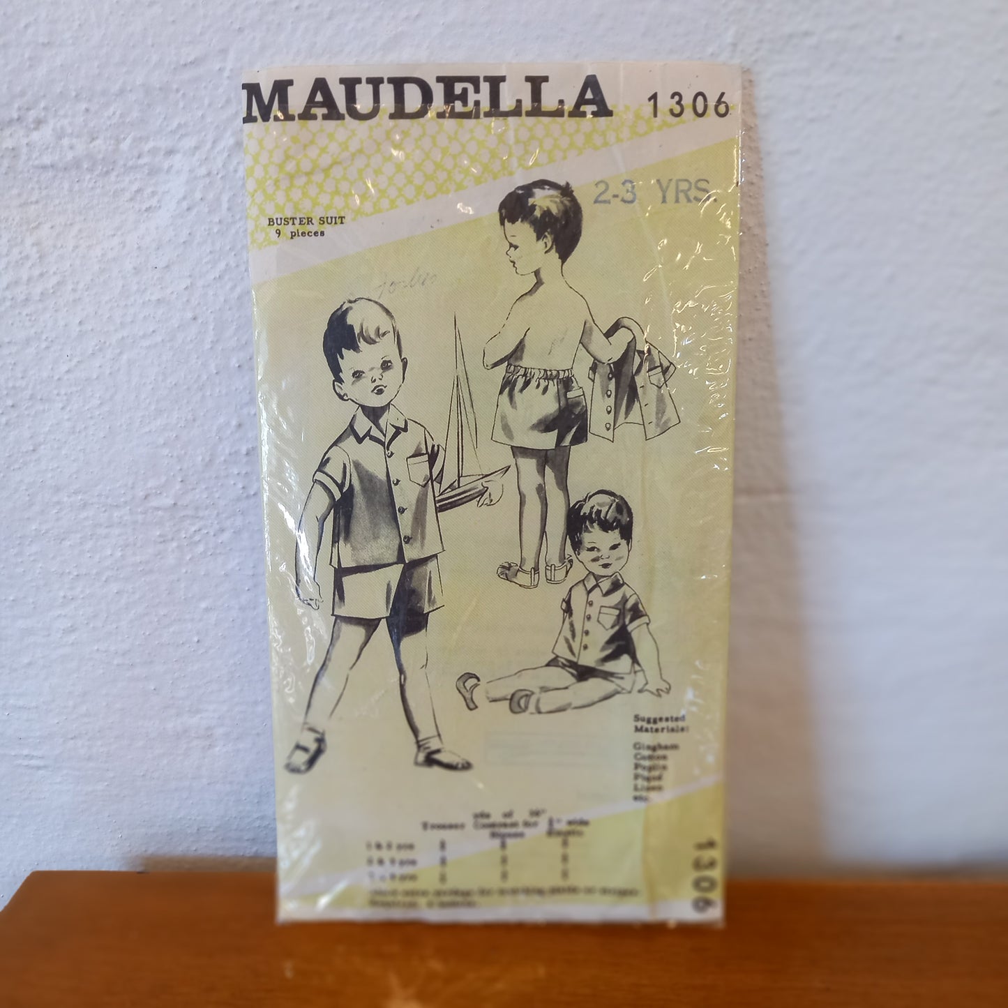 Maudella Sewing Pattern No 1306 for Boys Buster Suit Size 2-3 years-Ephemera-Tilbrook and Co