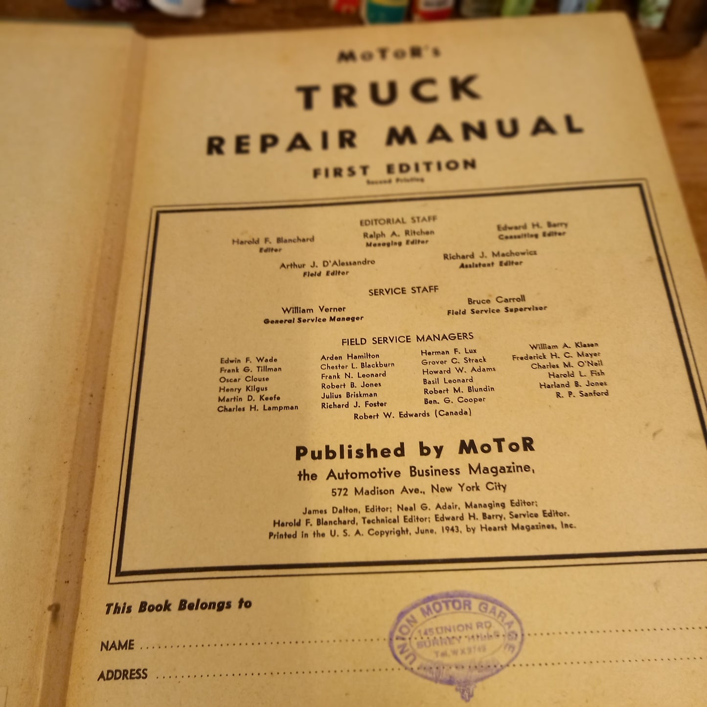 Motor's Truck and Tractor Repair Manual - 4th Edition, 1st printing-Book-Tilbrook and Co