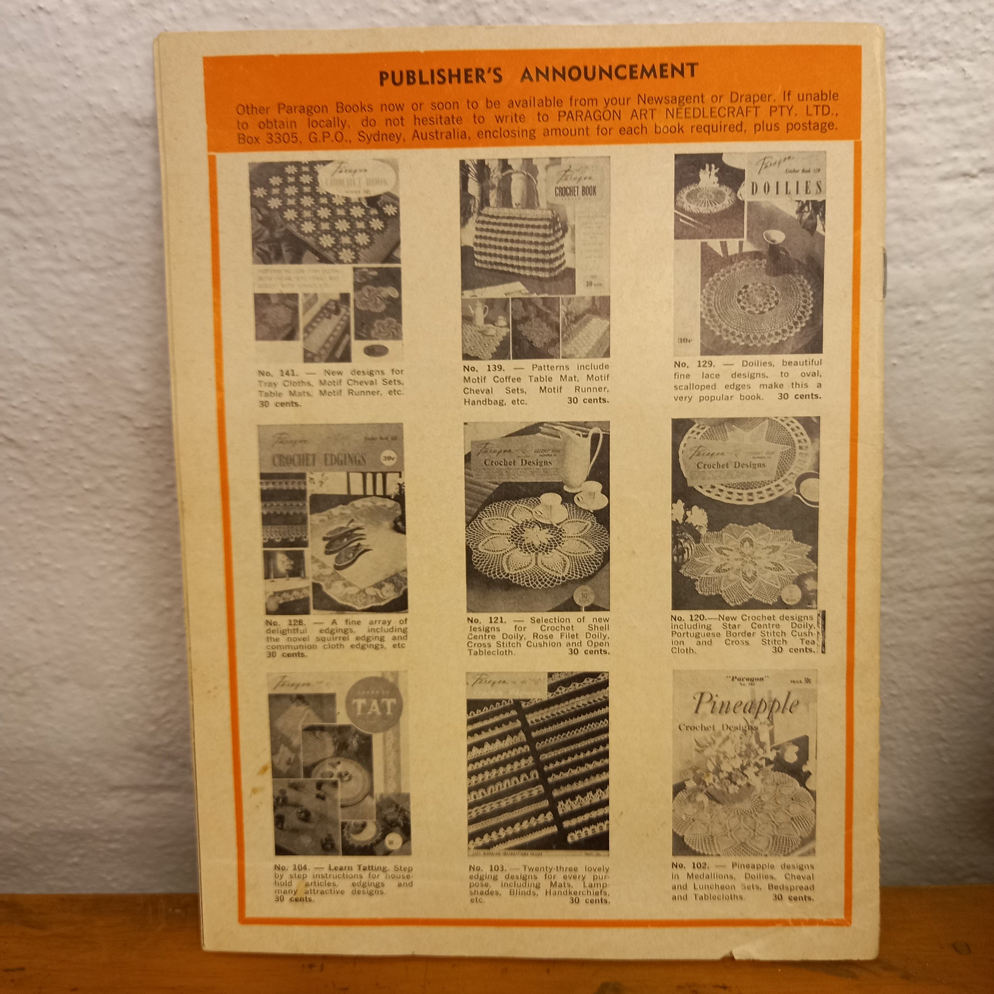 Paragon Crochet Book No 133. Cheval Sets-Ephemera-Tilbrook and Co