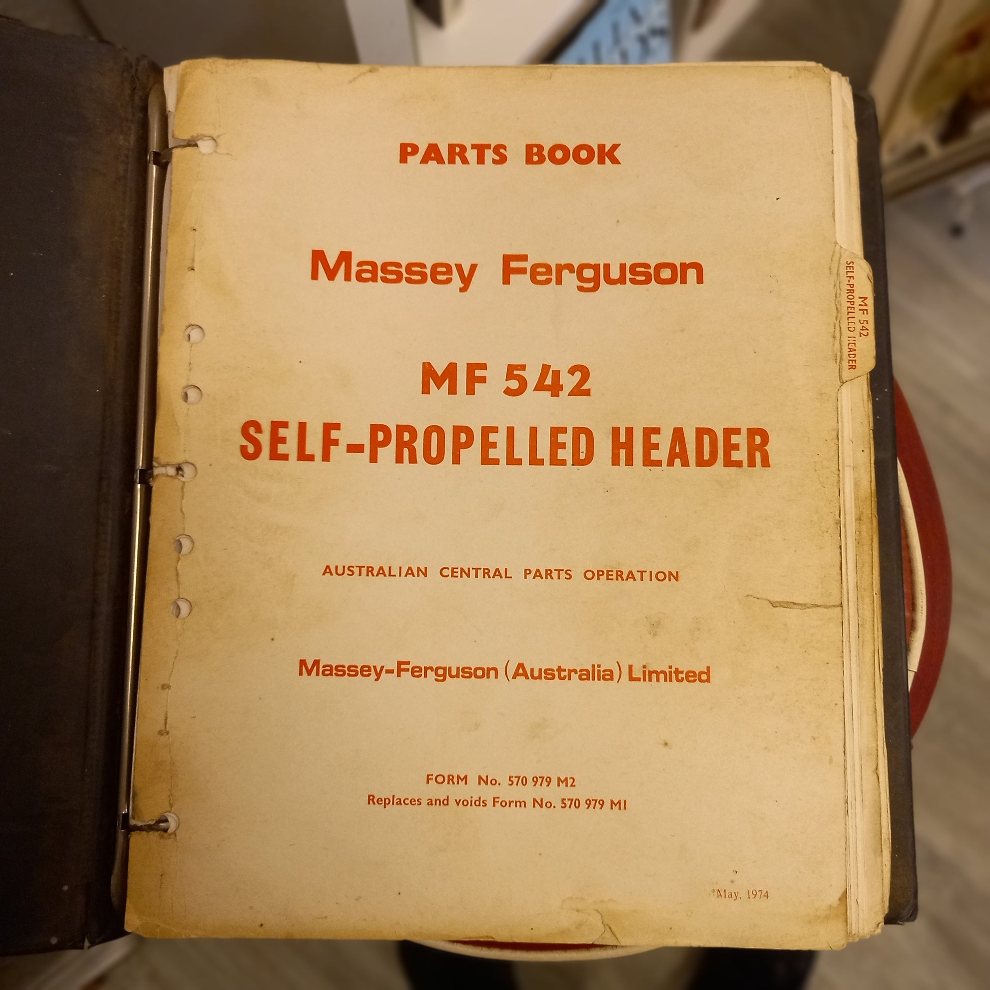 Parts Book Massy Ferguson MF542 Self Propelled Header-Book-Tilbrook and Co