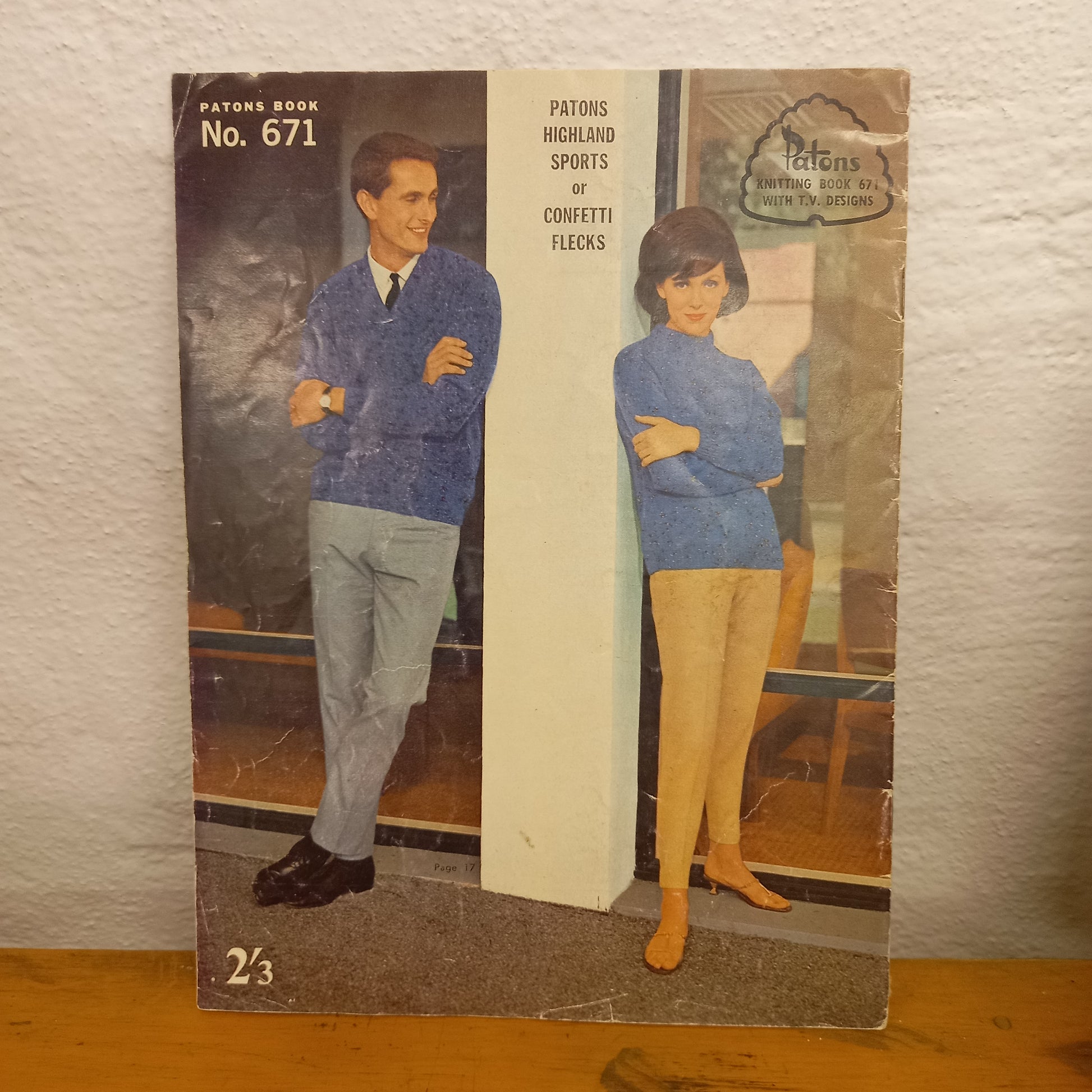 Patons Knitting book No. 671 with T.V. Designs Patons Highland Sports or Confetti Flecks-Ephemera-Tilbrook and Co