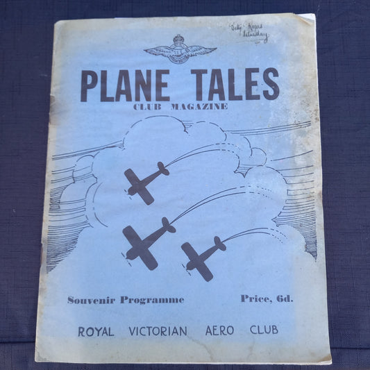 Plane Tales Club Magazine – Souvenir Programme (Royal Victorian Aero Club, October 1937)-Ephemera - Vintage aviation ephemera / Souvenir programme-Tilbrook and Co