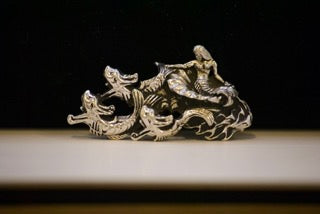 Retro Silver Coloured Mermaid Brooch-Clothing Accessories-Tilbrook and Co