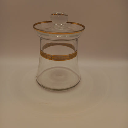 Small Glass Pot with Edwardian Pall Mall Gold Trim-Decor-Tilbrook and Co