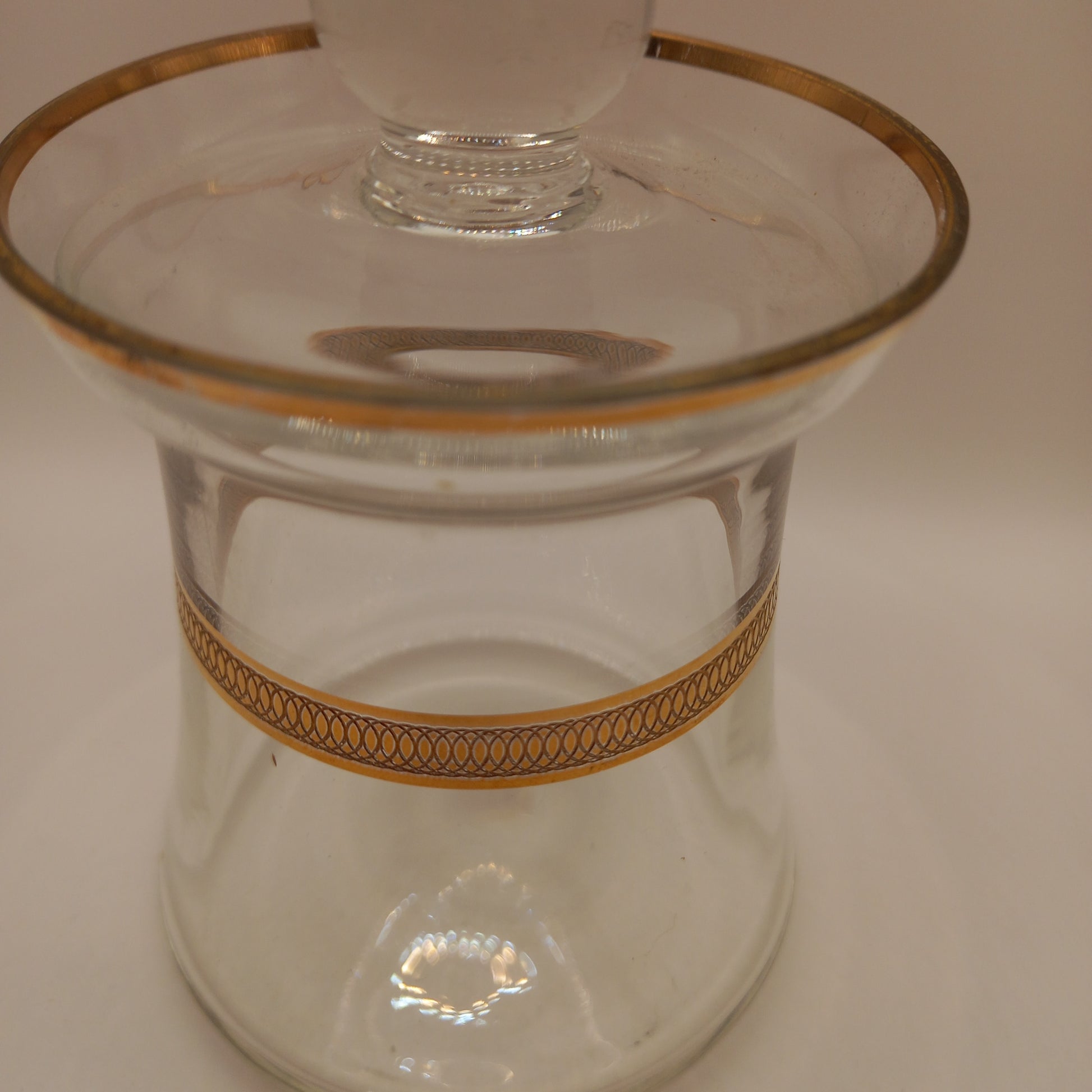 Small Glass Pot with Edwardian Pall Mall Gold Trim-Decor-Tilbrook and Co