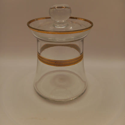 Small Glass Pot with Edwardian Pall Mall Gold Trim-Decor-Tilbrook and Co