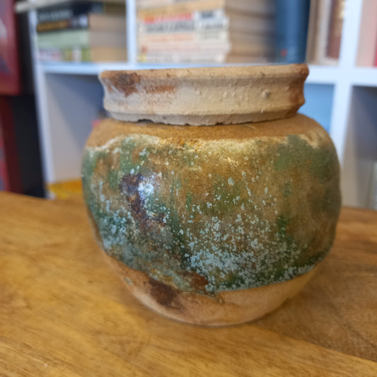 Small Green Glazed Ginger Jar with lid-Decor-Tilbrook and Co