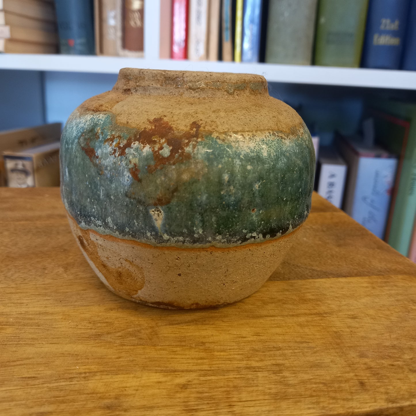 Small Green Glazed Ginger Jar with no lid-Decor-Tilbrook and Co