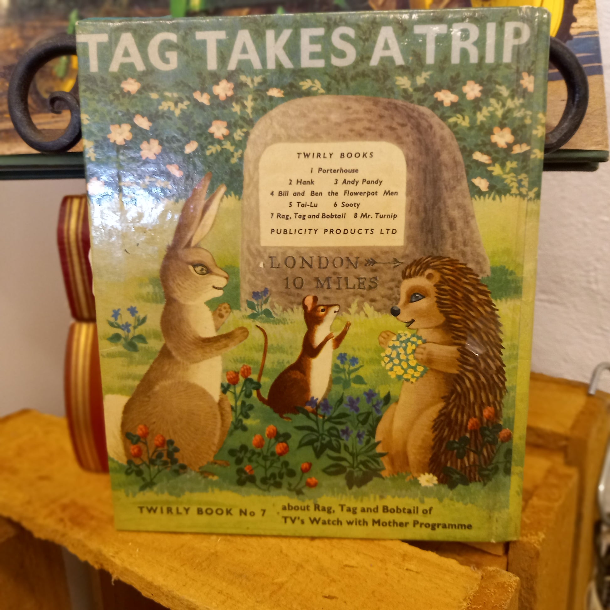 Tag Takes a Trip (Rag, Tag and Bobtail, Watch with Mother) / by Sam and Elizabeth Williams, and Louise Cochrane; illustrated by Faith Jaques-Book - Vintage children's interactive book / TV-themed novelty book-Tilbrook and Co