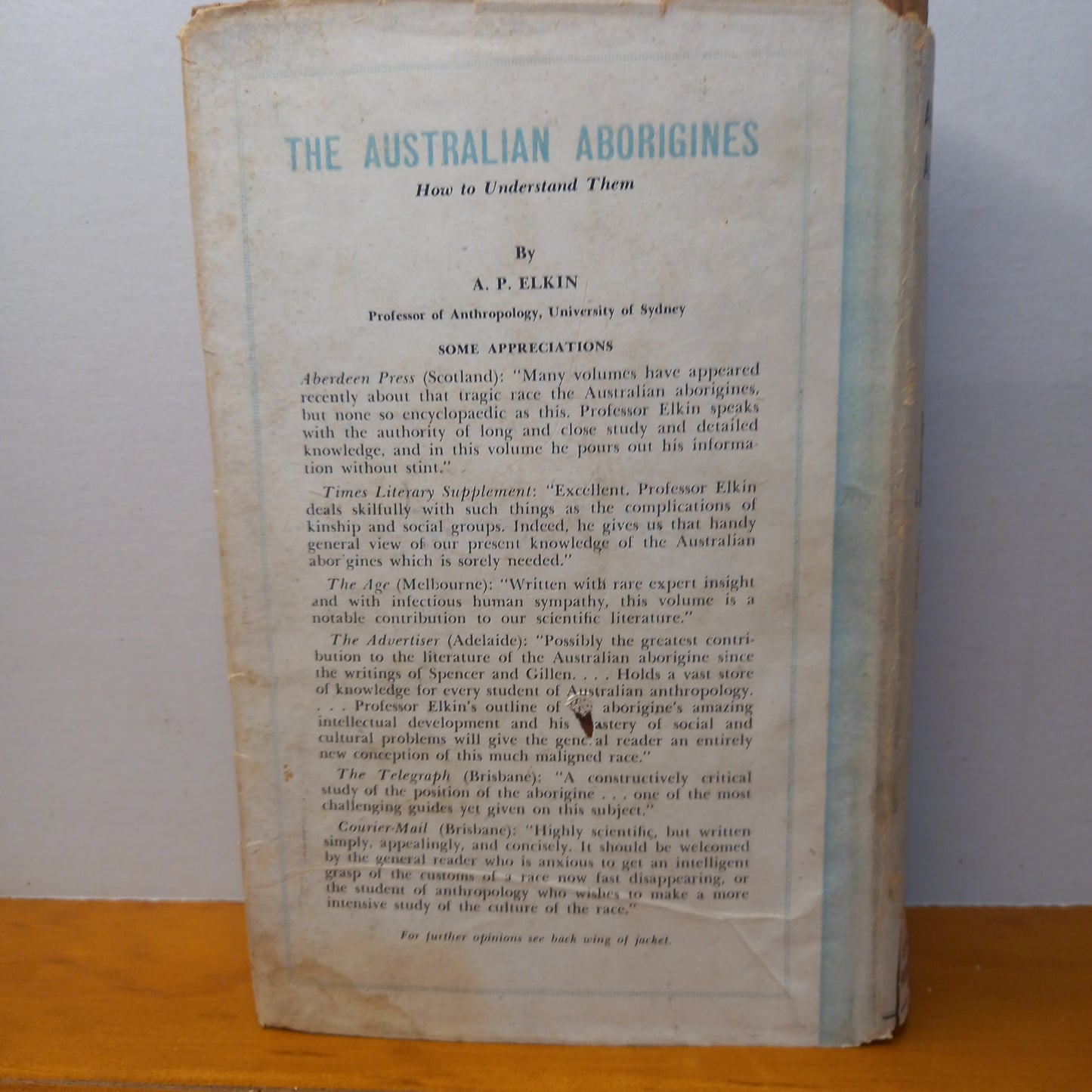 The Australian Aborigines How to Understand Them by A.P. Elkin-Book-Tilbrook and Co