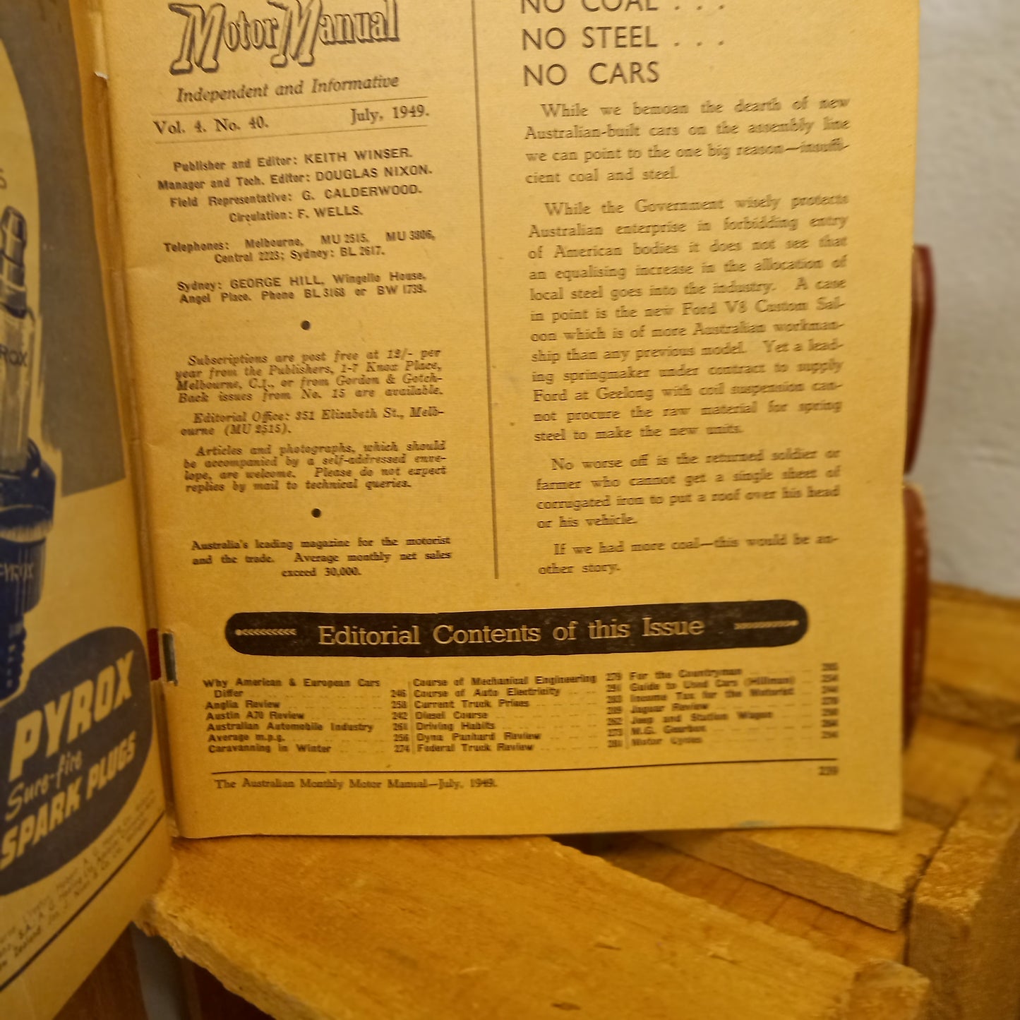 The Australian Monthly Motor Manual – July 1949, Vol. 4 No. 40-Vintage Motoring Periodical / Automotive History-Tilbrook and Co