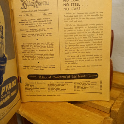 The Australian Monthly Motor Manual – July 1949, Vol. 4 No. 40-Vintage Motoring Periodical / Automotive History-Tilbrook and Co