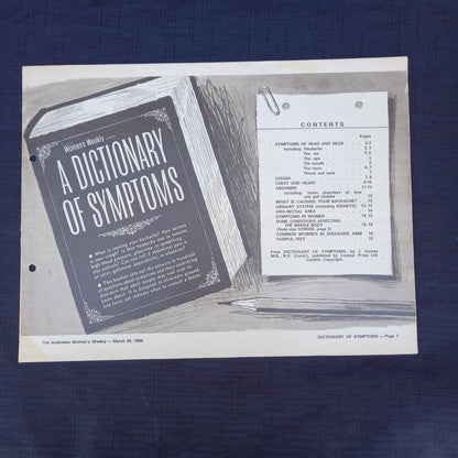 The Australian Women's Weekly presents A Dictionary of Symptoms-Ephemera-Tilbrook and Co