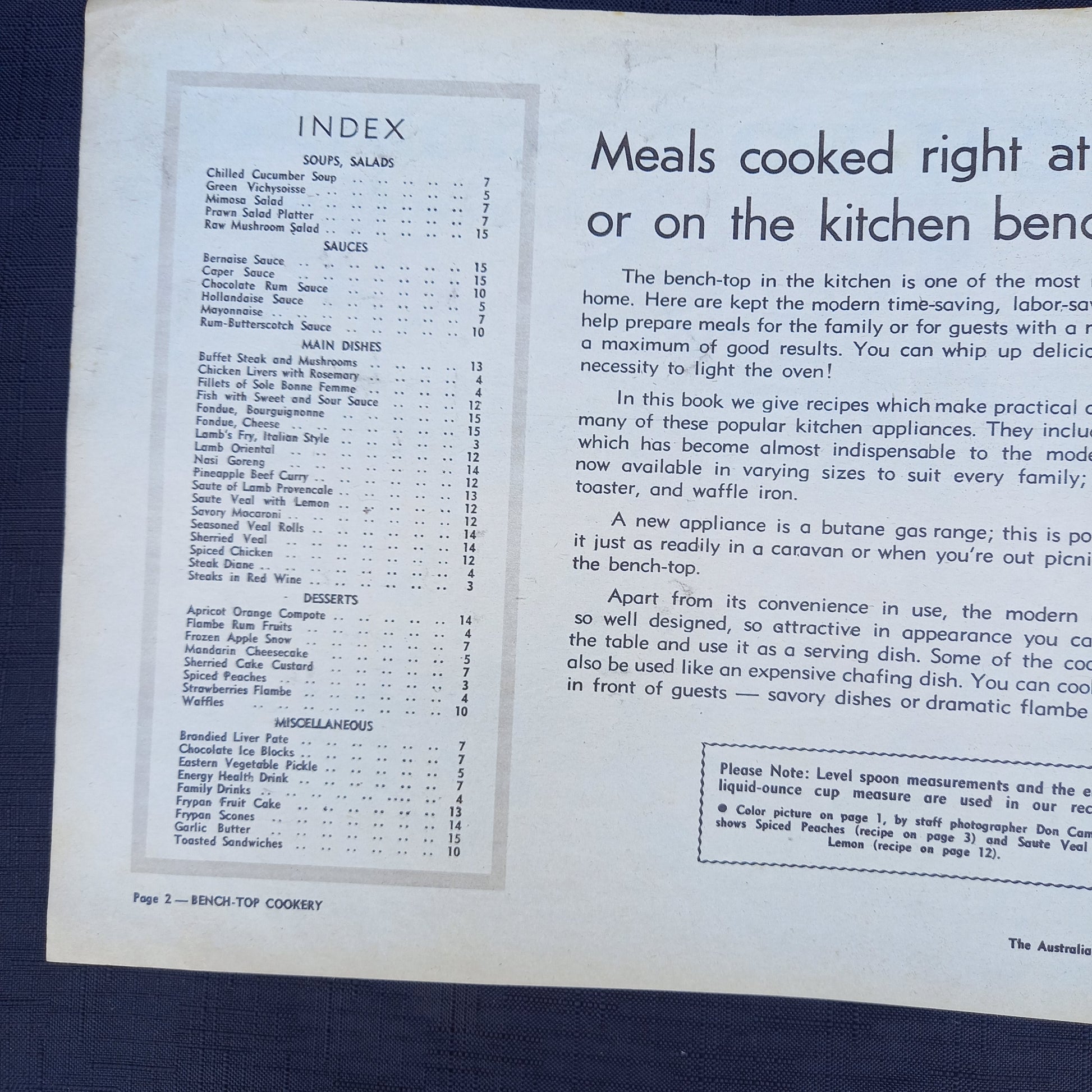 The Australian Women's Weekly presents Bench Top Cookery-Ephemera-Tilbrook and Co