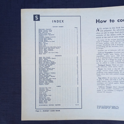 The Australian Women's Weekly presents Budget Cook Book-Ephemera-Tilbrook and Co