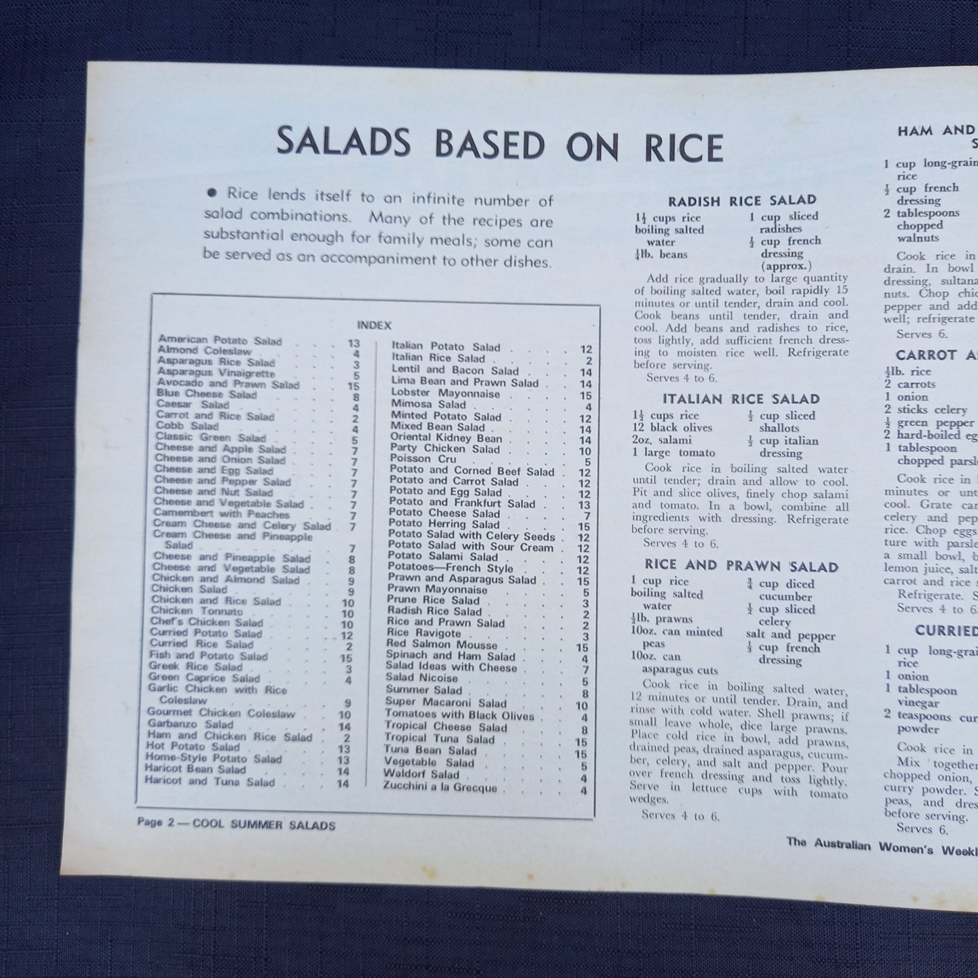 The Australian Women's Weekly presents Cool Summer Salads-Ephemera-Tilbrook and Co