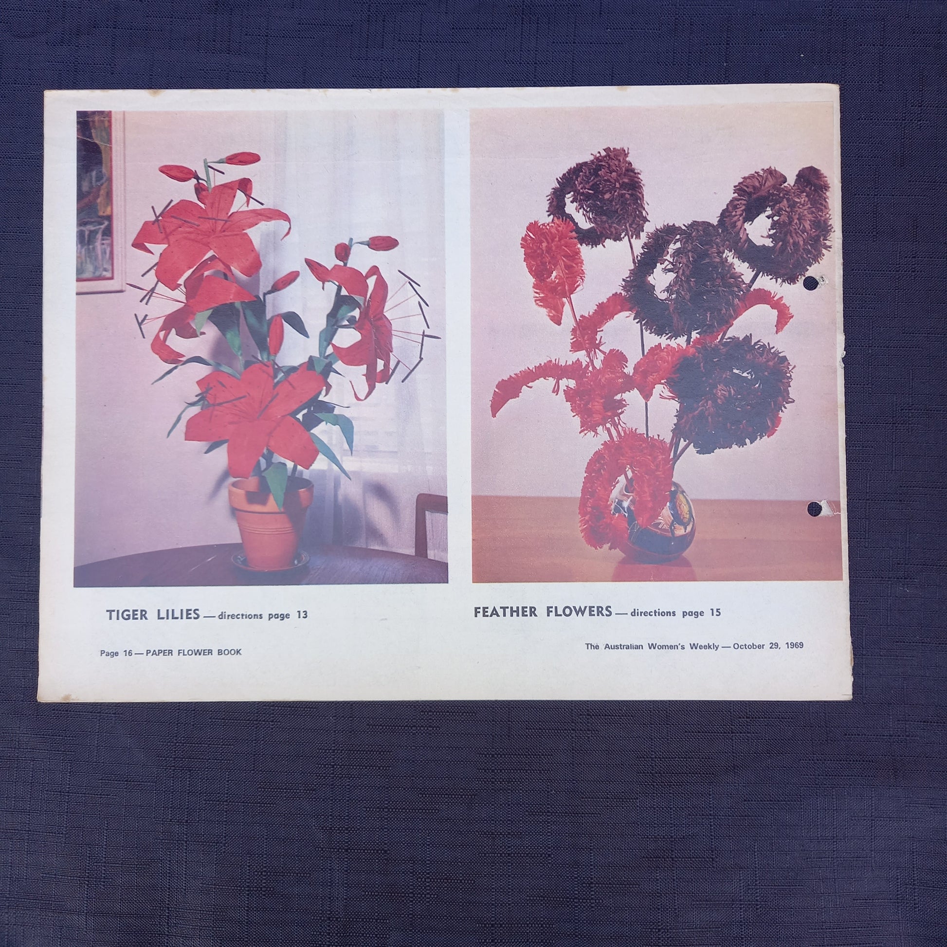 The Australian Women’s Weekly Presents Crepe Paper Flowers to Make for Your Home (1969 Supplement)-Vintage Craft Booklet / Homemaking Supplement-Tilbrook and Co