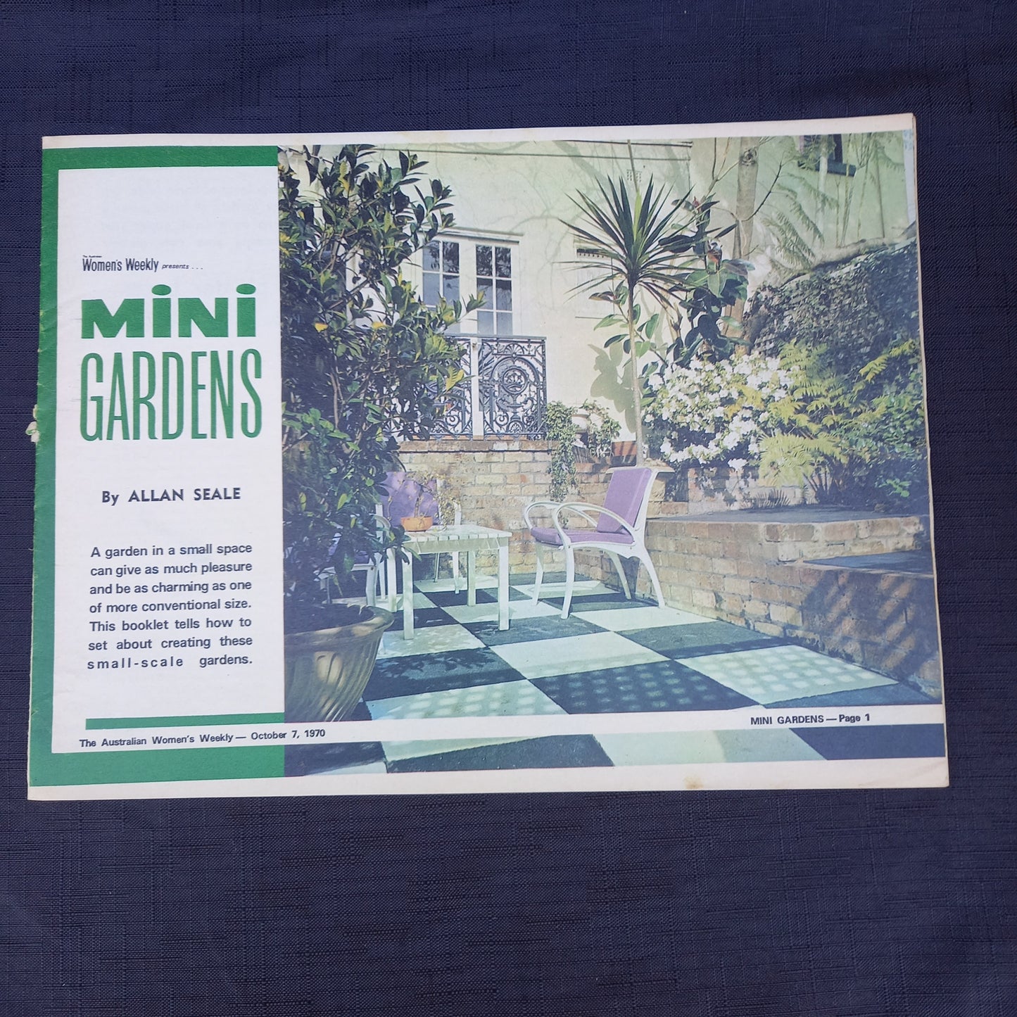 The Australian Women’s Weekly Presents Mini Gardens (1970 Supplement)-Vintage Gardening Booklet / Homemaking Supplement-Tilbrook and Co