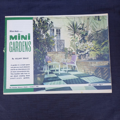 The Australian Women’s Weekly Presents Mini Gardens (1970 Supplement)-Vintage Gardening Booklet / Homemaking Supplement-Tilbrook and Co