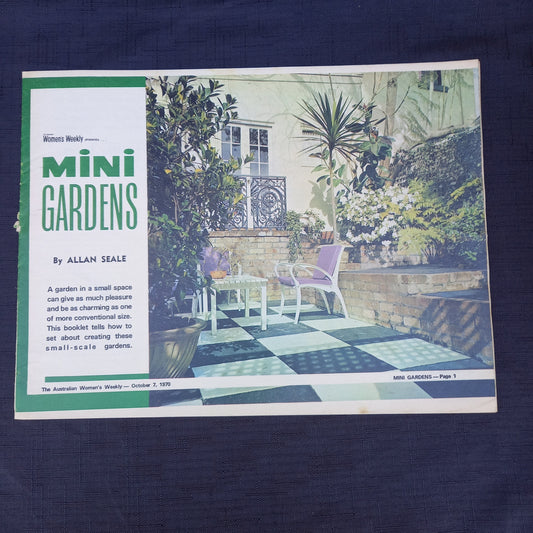 The Australian Women’s Weekly Presents Mini Gardens (1970 Supplement)-Vintage Gardening Booklet / Homemaking Supplement-Tilbrook and Co
