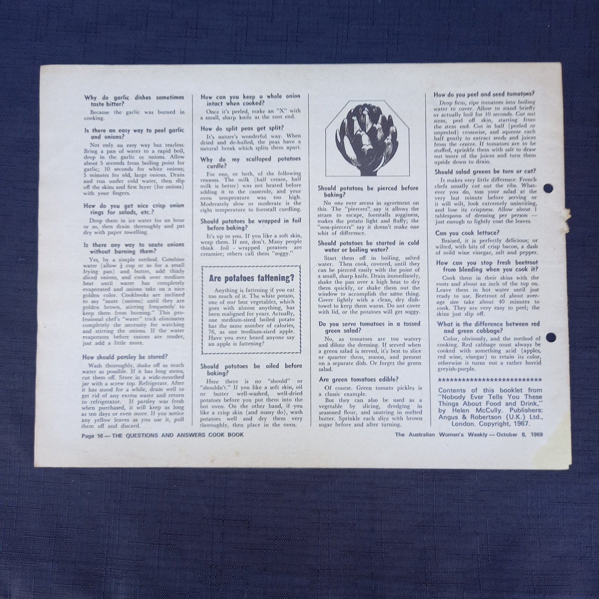 The Australian Women's Weekly presents Nobody Ever Tells You These Things About Food and Drink-Ephemera-Tilbrook and Co