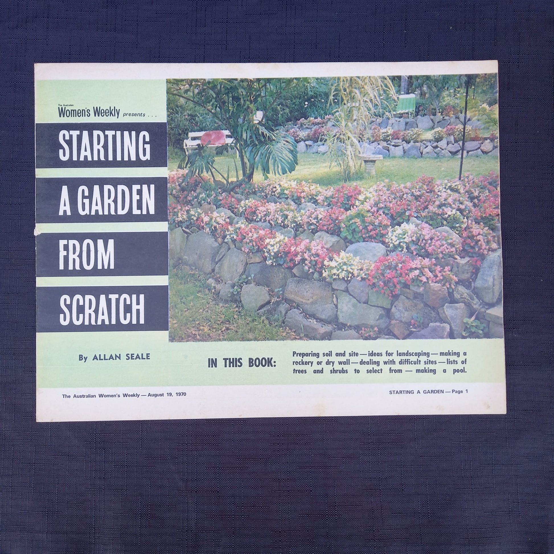 The Australian Women’s Weekly Presents Starting a Garden from Scratch by Allan Searle (1970 Supplement)-Vintage Gardening Booklet / Homemaking Supplement-Tilbrook and Co