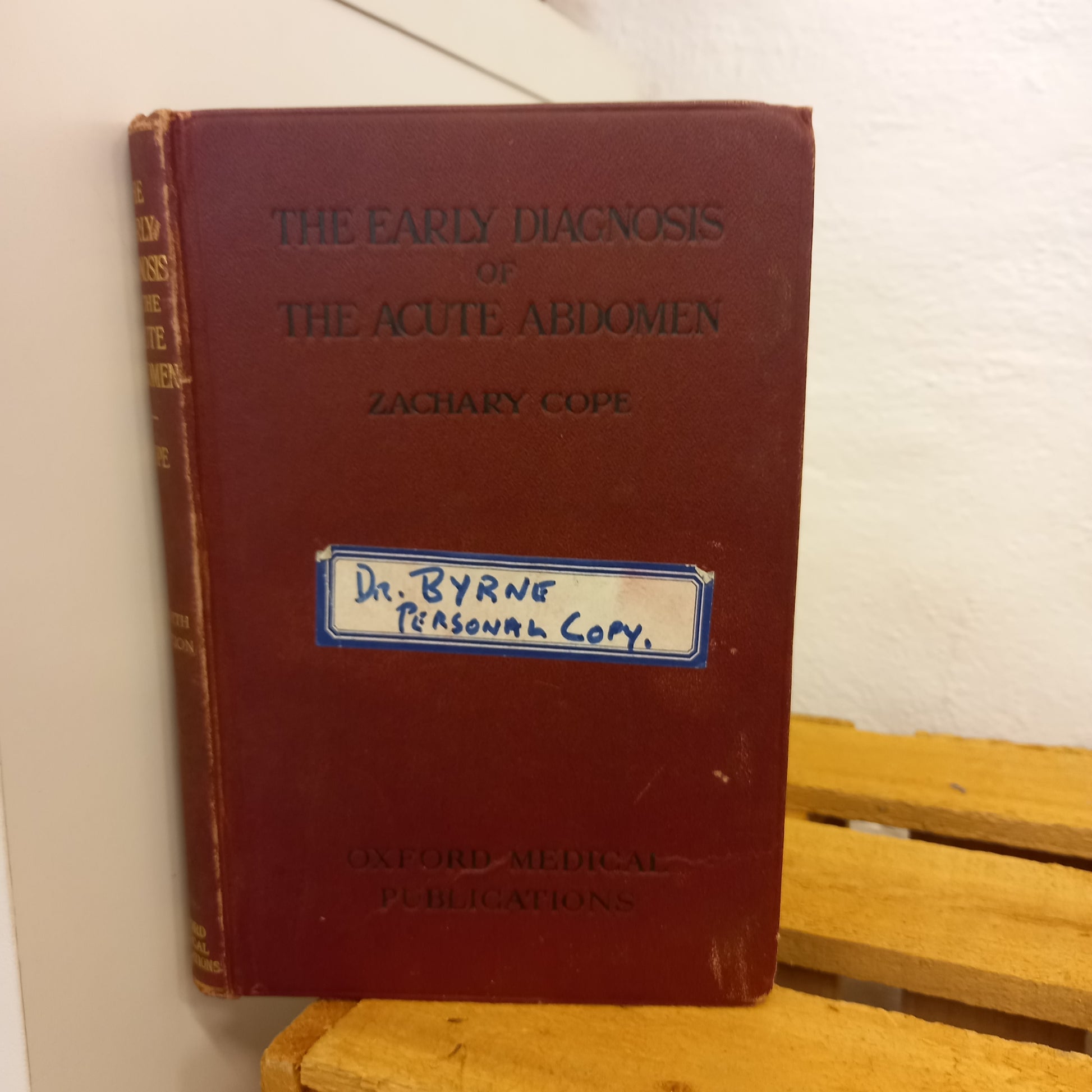 The Early Diagnosis of the Acute Abdomen by Zachary Cope (1942, Hardcover)-Book – Medical Reference / Diagnostic Medicine-Tilbrook and Co