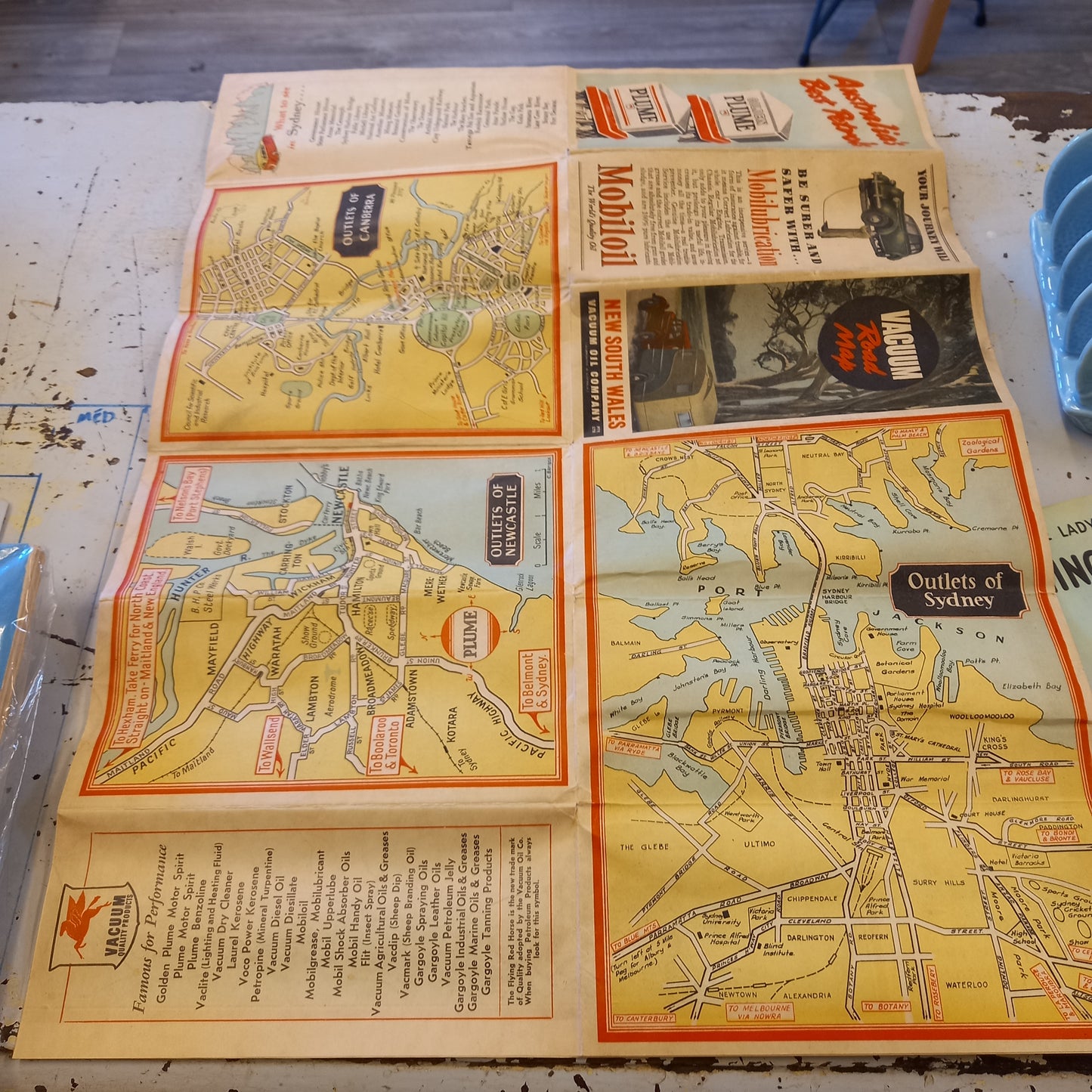 Vintage Vacuum Road Map of New South Wales-Map-Tilbrook and Co