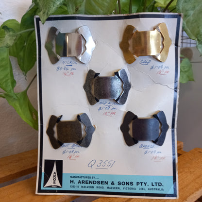 Vintage AROS Late 1960s Travelling Salesman's Buckle Sample Card Q3551 - 5 Shoe Buckles-Vintage Haberdashery-Tilbrook and Co