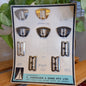 Vintage AROS Late 1960s Travelling Salesman's Buckle Sample Card Style 226 5/8" set of 5 and 223 1/2" set of 4-Clothing Accessories-Tilbrook and Co