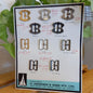 Vintage AROS Late 1960s Travelling Salesman's Buckle Sample Card Style Q3723 Decorative edge and Q605 1" Plain Edge. Condition - Very Good, light tarnish to some-Vintage Haberdashery-Tilbrook and Co