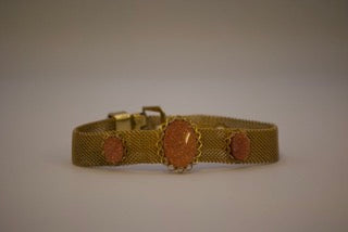 Vintage Art Deco Gold Tone Metal Mesh Bracelet-Clothing Accessories-Tilbrook and Co