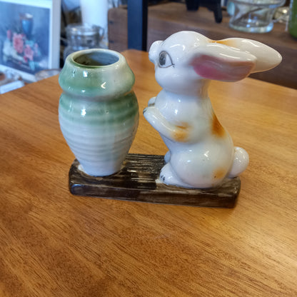 Vintage Bunny Rabbit with Vase-Decor-Tilbrook and Co