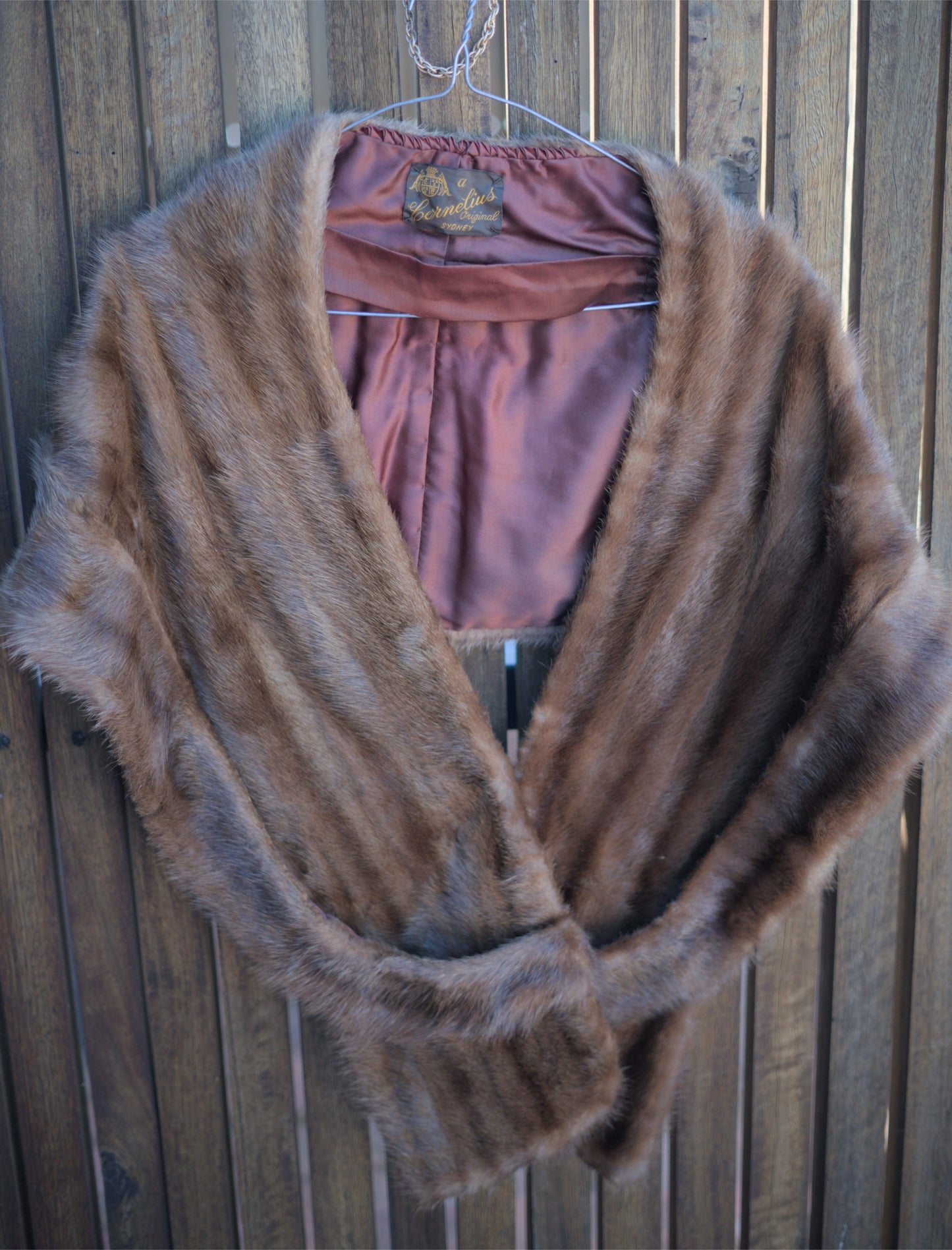 Vintage Cornelius Brown Fox Fur Stole 1940-1950s-Clothing-Tilbrook and Co