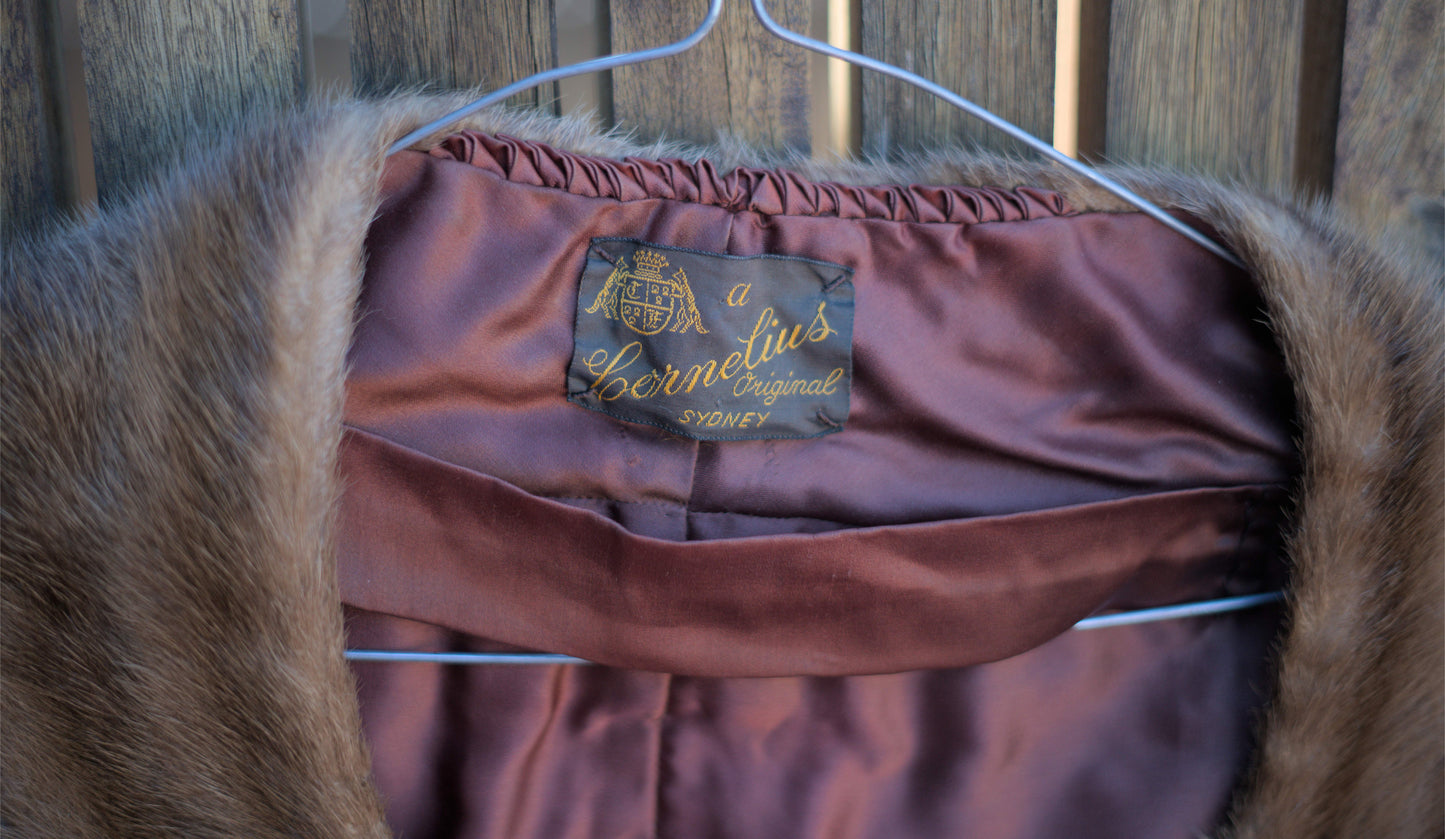 Vintage Cornelius Brown Fox Fur Stole 1940-1950s-Clothing-Tilbrook and Co