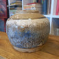 Vintage Cream Ginger Jar with blue tones no lid-Decor-Tilbrook and Co