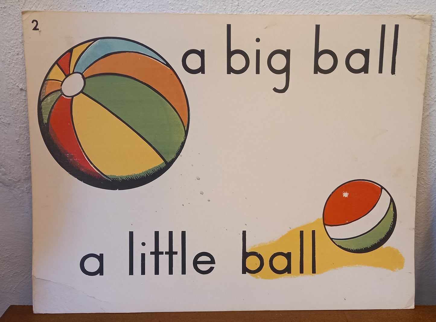 Vintage Educational Flash Cards - a big ball a little ball - Card 2-Ephemera-Tilbrook and Co