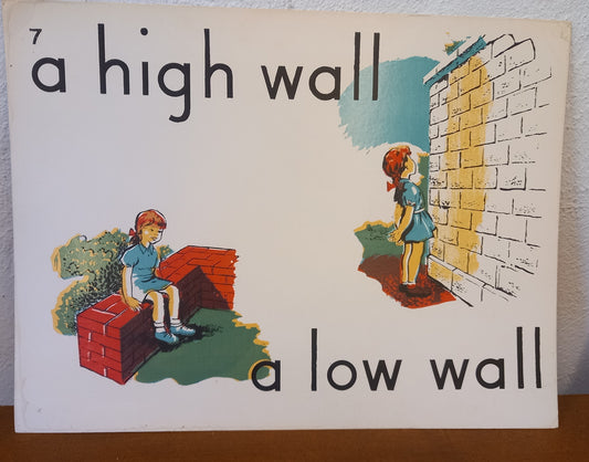 Vintage Educational Flash Cards - a high wall a low wall - Card 7-Tilbrook and Co