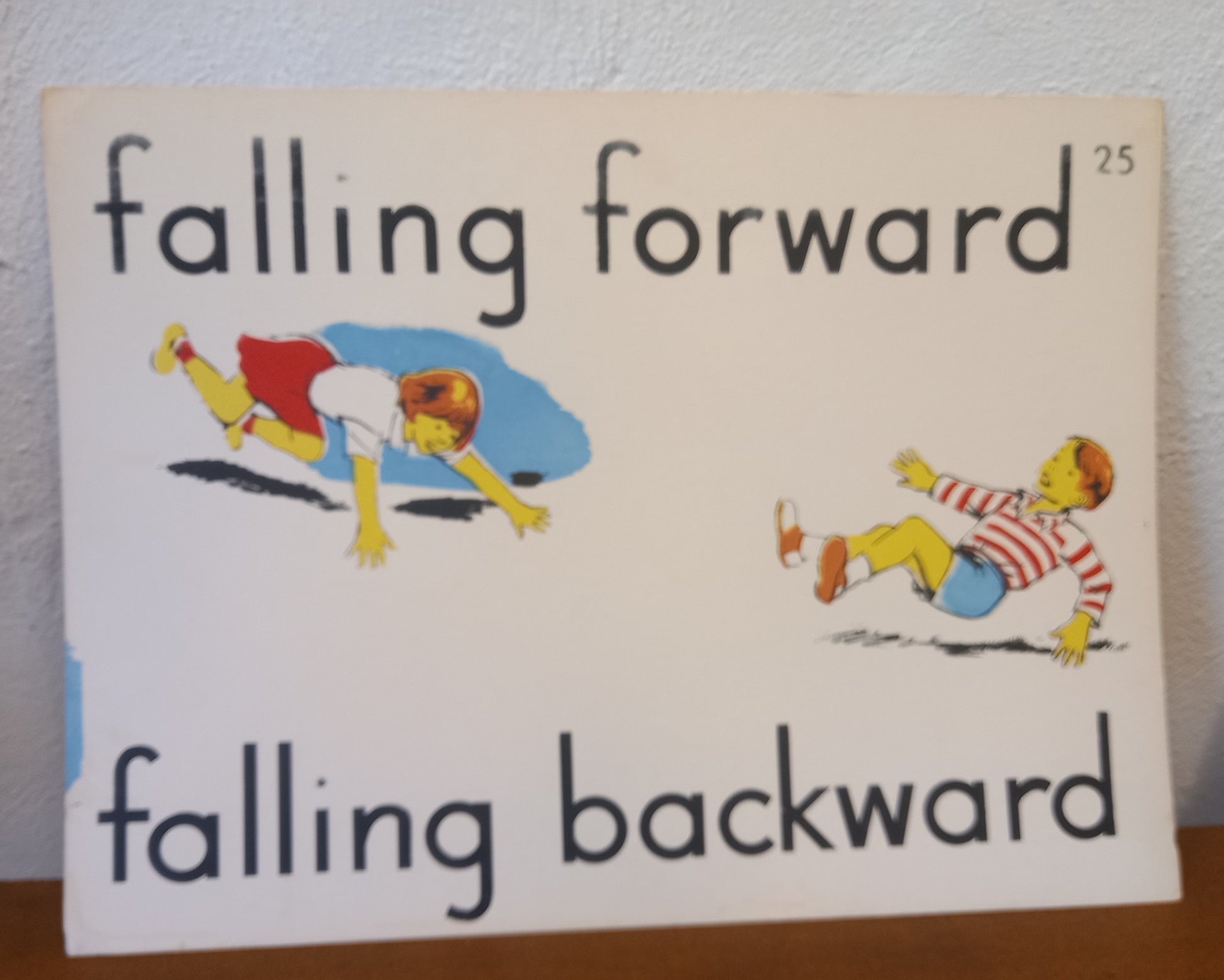 Vintage Educational Flash Card – Falling Forward / Falling Backward (Card 25, 1950s/60s)-Vintage Educational Material-Tilbrook and Co