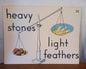 Vintage Educational Flash Cards - heavy stones light feathers - Card 22-Ephemera-Tilbrook and Co