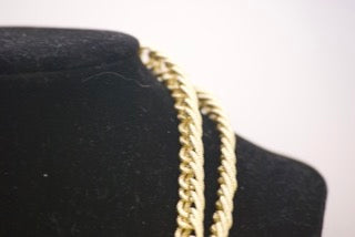 Vintage Flat Link Yellow Gold Colour Long Necklace-Clothing Accessories-Tilbrook and Co